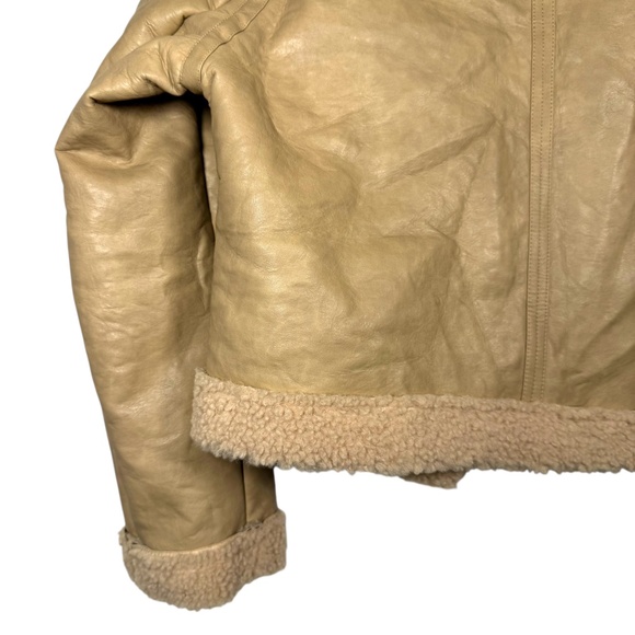 Sage The Label | Anthropologie | Bowie Jacket | M | Camel | Faux Shearling Moto - Picture 10 of 15